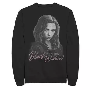 Мужская однотонная толстовка с портретом Marvel Black Widow Movie Licensed Character