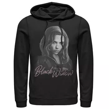 Мужская однотонная толстовка с портретом Marvel Black Widow Movie Licensed Character