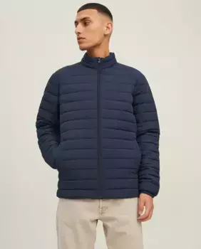Мужская однотонная утепленная куртка Jack & Jones, индиго/синий