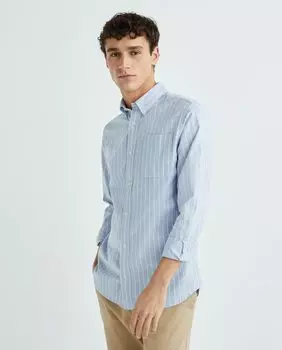 Мужская однотонная узкая оксфордская рубашка из органического хлопка Jack & Jones, белый