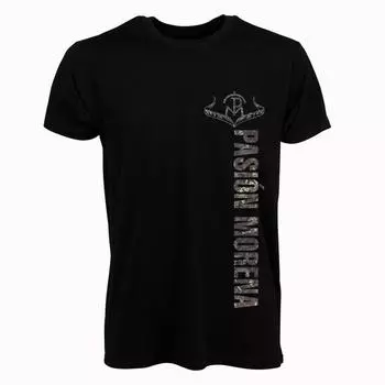 Мужская охотничья футболка Passion Morena Logo Letters черная PASION MORENA, цвет negro