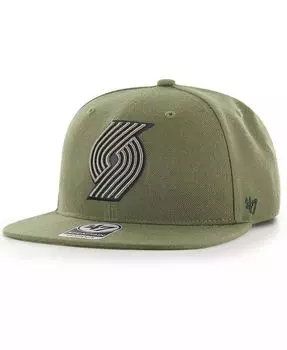 Мужская оливковая кепка Portland Trail Blazers с камуфляжным принтом и кепкой Captain Snapback '47 Brand, зеленый