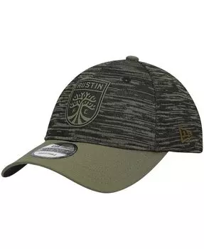 Мужская оливковая регулируемая кепка Austin FC Salute To Service 9TWENTY New Era