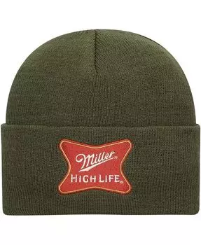 Мужская оливковая вязаная шапка Miller High Life с манжетами American Needle, зеленый