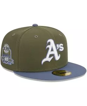 Мужская оливково-синяя приталенная кепка Oakland Athletics 59FIFTY New Era