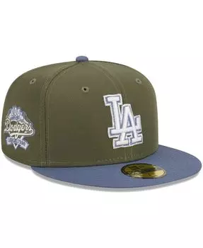 Мужская оливково-синяя приталенная шляпа Los Angeles Dodgers 59FIFTY New Era