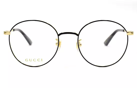 Оправа мужская Gucci круглая, черный / золотой