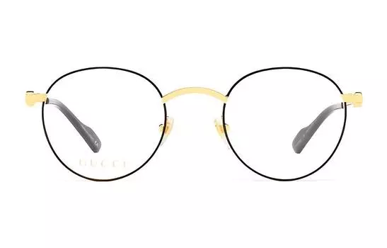 Оправа мужская Gucci Round Frame тонкая, золотой / черный