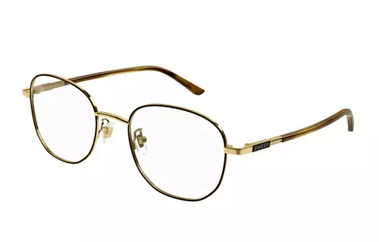 Оправа мужская Gucci овальная, золотой / коричневый