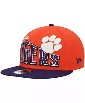 Мужская оранжевая двухцветная шляпа Snapback Clemson Tigers в винтажном стиле Wave 9FIFTY New Era, оранжевый
