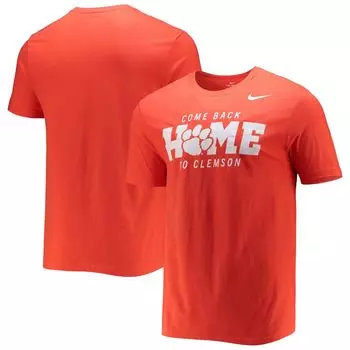 Мужская оранжевая футболка Clemson Tigers с логотипом Mantra Nike