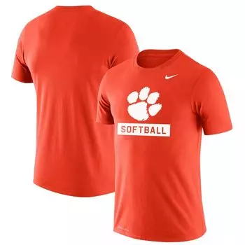 Мужская оранжевая футболка Clemson Tigers Softball Drop Legend Performance Nike