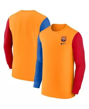 Мужская оранжевая футболка с длинным рукавом barcelona ignite Nike