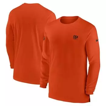 Мужская оранжевая футболка с длинным рукавом Cincinnati Bengals Sideline Coach Performance Nike