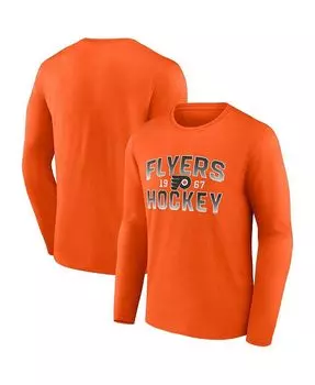 Мужская оранжевая футболка с длинным рукавом с фирменным логотипом Philadelphia Flyers Skate Or Die Fanatics, оранжевый