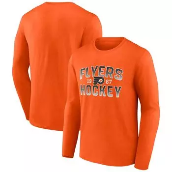 Мужская оранжевая футболка с длинным рукавом с фирменным логотипом Philadelphia Flyers Skate Or Die Fanatics