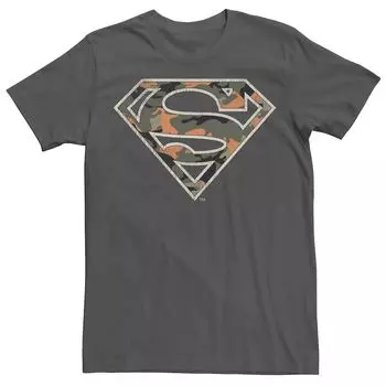 Мужская оранжевая футболка с камуфляжным логотипом Superman Licensed Character