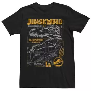 Мужская оранжевая футболка с рисунком Jurassic World Two T-Rex Licensed Character, черный