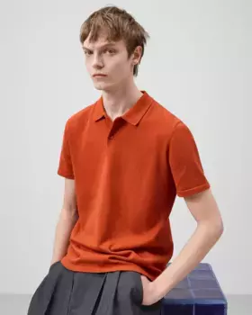 Мужская оранжевая хлопковая рубашка-поло Adolfo Dominguez, оранжевый
