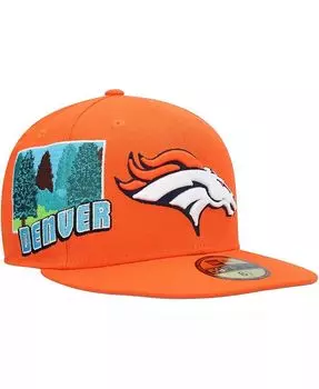 Мужская оранжевая приталенная шляпа Denver Broncos Stateview 59FIFTY New Era, оранжевый
