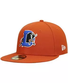 Мужская оранжевая приталенная шляпа Durham Bulls Authentic Collection Team Alternate 59FIFTY New Era