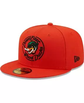 Мужская оранжевая приталенная шляпа East Wood Ducks Authentic Collection 59FIFTY на пуху New Era