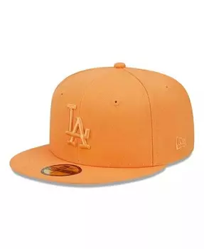 Мужская оранжевая приталенная шляпа Los Angeles Dodgers Spring Color 59FIFTY New Era, оранжевый