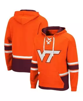 Мужская оранжевая толстовка с капюшоном virginia tech hokies lace up 3.0 pullover Colosseum