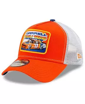 Мужская оранжево-белая регулируемая кепка дальнобойщика Darrell Waltrip Legends 9Forty с А-образной рамкой New Era