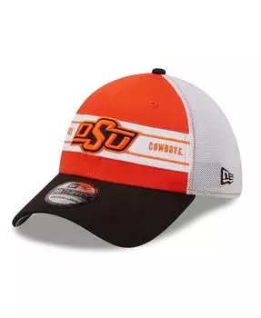 Мужская оранжево-черная гибкая шляпа Oklahoma State Cowboys с полосой 39THIRTY New Era