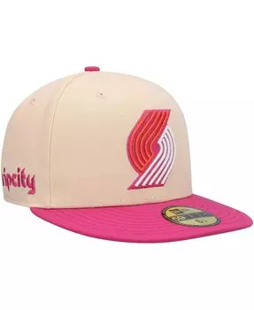 Мужская оранжево-розовая кепка Portland Trail Blazers Passion Mango 59FIFTY New Era