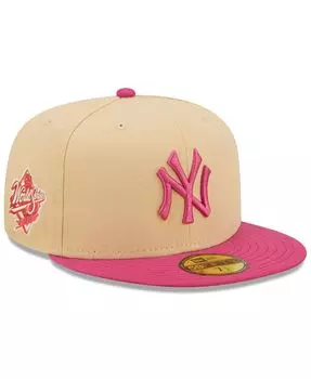 Мужская оранжево-розовая облегающая шляпа New York Yankees 1999 World Series Mango Passion 59Fifty New Era