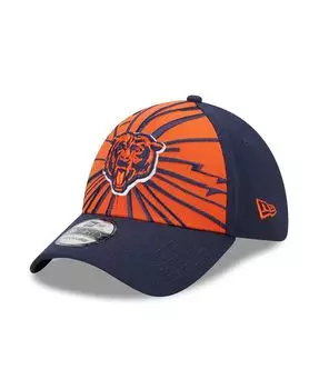 Мужская оранжево-темно-синяя кепка Chicago Bears Shattered 39THIRTY Flex Hat New Era
