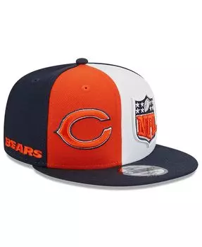 Мужская оранжево-темно-синяя кепка с логотипом Chicago Bears 2023 Sideline Primary Logo 9FIFTY Snapback New Era