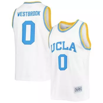 Мужская оригинальная классическая баскетбольная майка в стиле ретро, белая памятная классическая баскетбольная майка UCLA Bruins Russell Westbrook