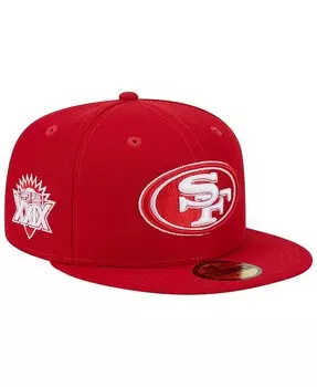 Мужская основная нашивка Scarlet San Francisco 49ers Super Bowl XXIX 59FIFTY, облегающая шляпа New Era