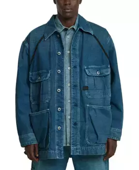 Мужская оверсайз джинсовая куртка на пуговицах в стиле чор G-Star Raw, синий