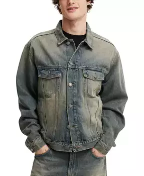 Мужская оверсайз куртка в стиле Trucker COTTON ON, синий