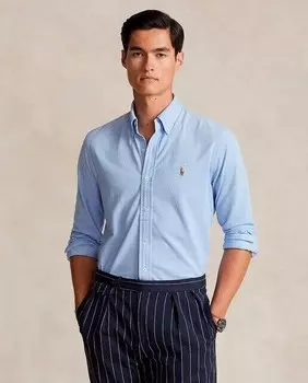 Мужская оксфордская рубашка из пике стандартного кроя Polo Ralph Lauren, синий