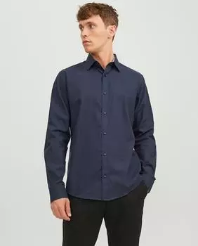 Мужская оксфордская рубашка Jack & Jones, темно-синий
