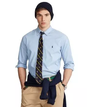 Мужская оксфордская рубашка классического кроя стрейч Polo Ralph Lauren, синий