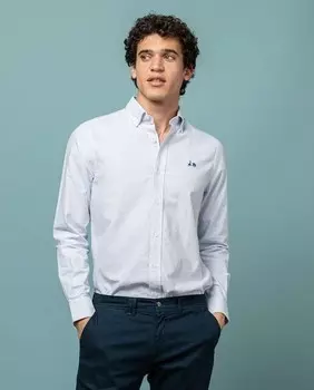 Мужская оксфордская рубашка классического кроя в полоску Scotta 1985, синий