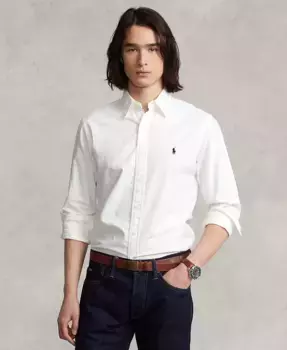 Мужская оксфордская рубашка с предварительной окраской ткани Polo Ralph Lauren, белый