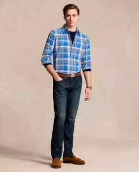 Мужская оксфордская рубашка стандартного кроя Polo Ralph Lauren, синий