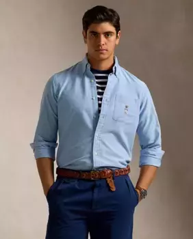 Мужская оксфордская рубашка стандартного кроя Polo Ralph Lauren, цвет Azul Porcelana