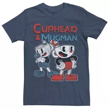 Мужская пара футболок с чашками Cuphead и двумя чашками Licensed Character