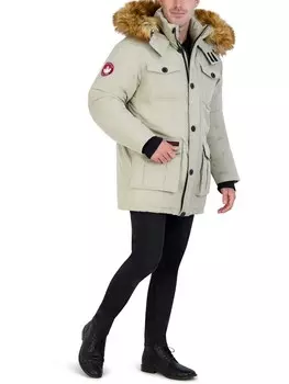 Мужская парка из тяжелого искусственного меха Canada Weather Gear, цвет Silver Birch