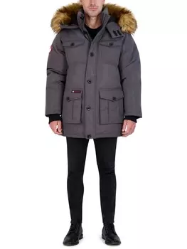 Мужская парка из тяжелого искусственного меха Canada Weather Gear, цвет Charcoal