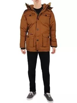 Мужская парка из тяжелого искусственного меха Canada Weather Gear, коричневый