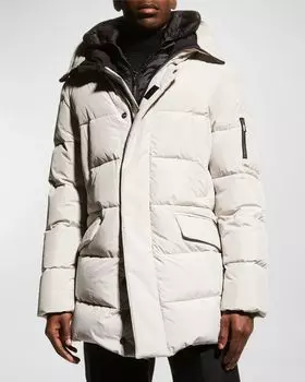 Мужская парка с капюшоном и пухом Pearl Goose MooRER, цвет Natural